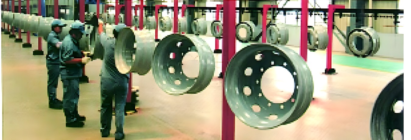Finished wheels on the line