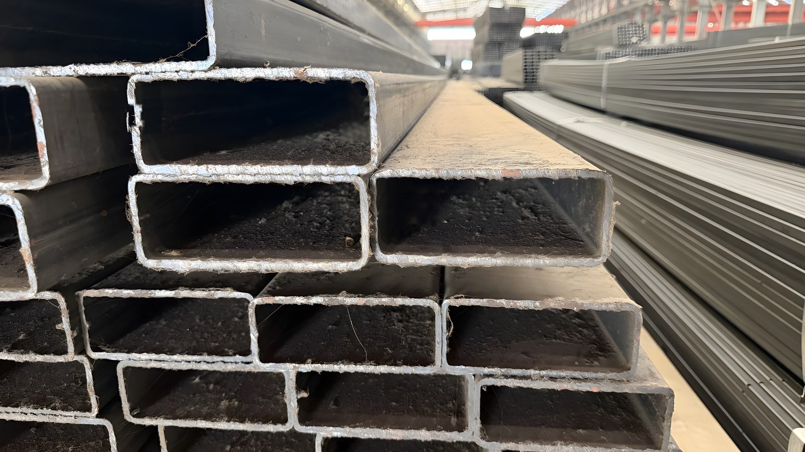 Bus-frame rectangular hollow sections in the warehouse